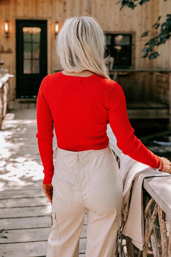 Rock Show Cut Out Top In Scarlet Product Image