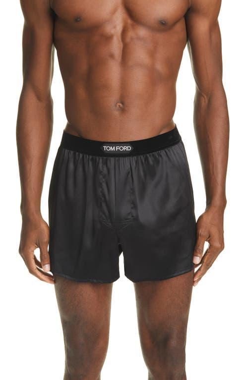 Mens Silk Jacquard Logo Boxers Product Image