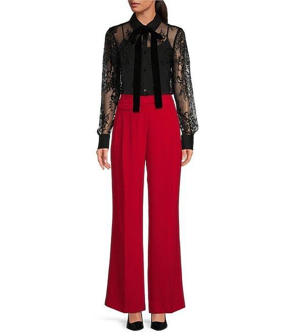 A Loves A Woven Suiting High Rise Coin Pocket Pleated Front Point Hem Pants Product Image