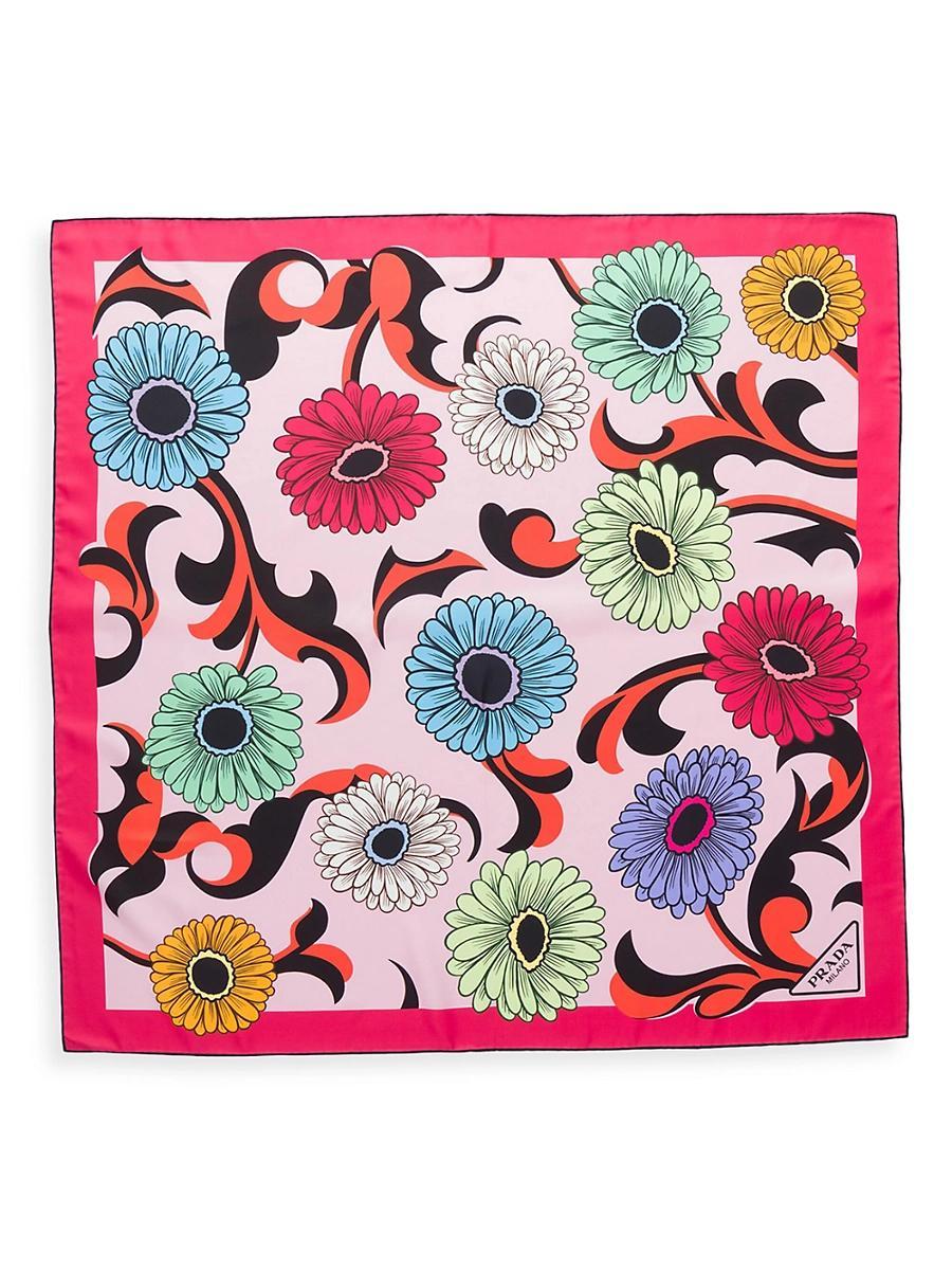 Womens Printed Silk Twill 90CM Square Scarf Product Image