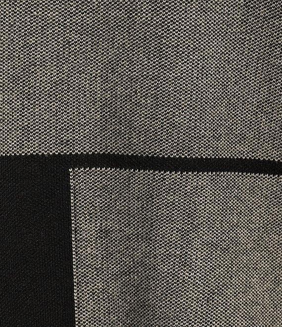 Ali Miles Color Block Knit Mock Neck 3/4 Dolman Sleeve Sweater Product Image