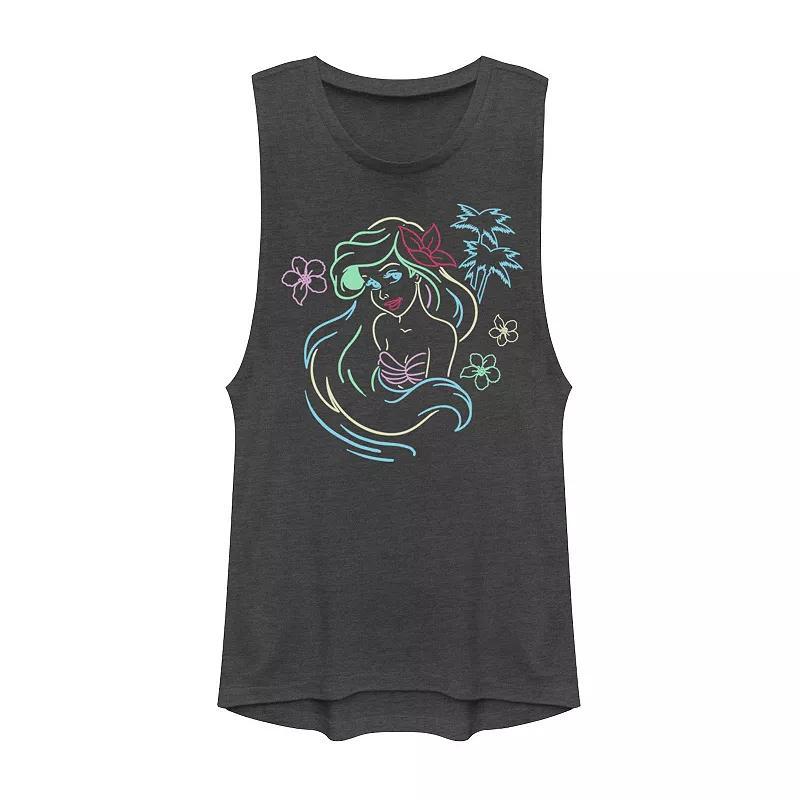 Disney's Little Mermaid Ariel Neon Lights Muscle Juniors' Tank Top, Girl's,  Product Image