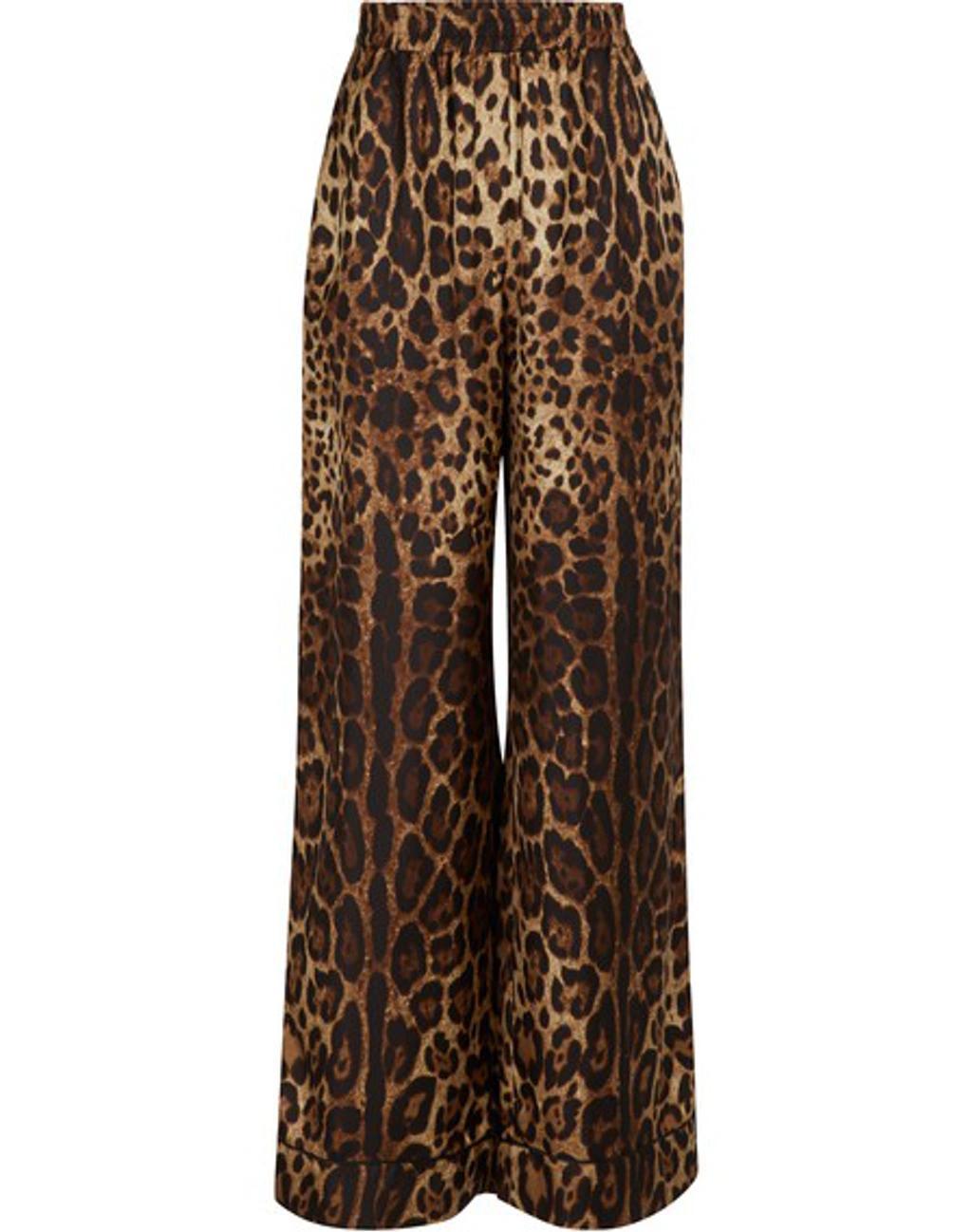 DOLCE & GABBANA Diva Leopard-print Silk-blend Satin Pyjama Pants In Leo New Product Image