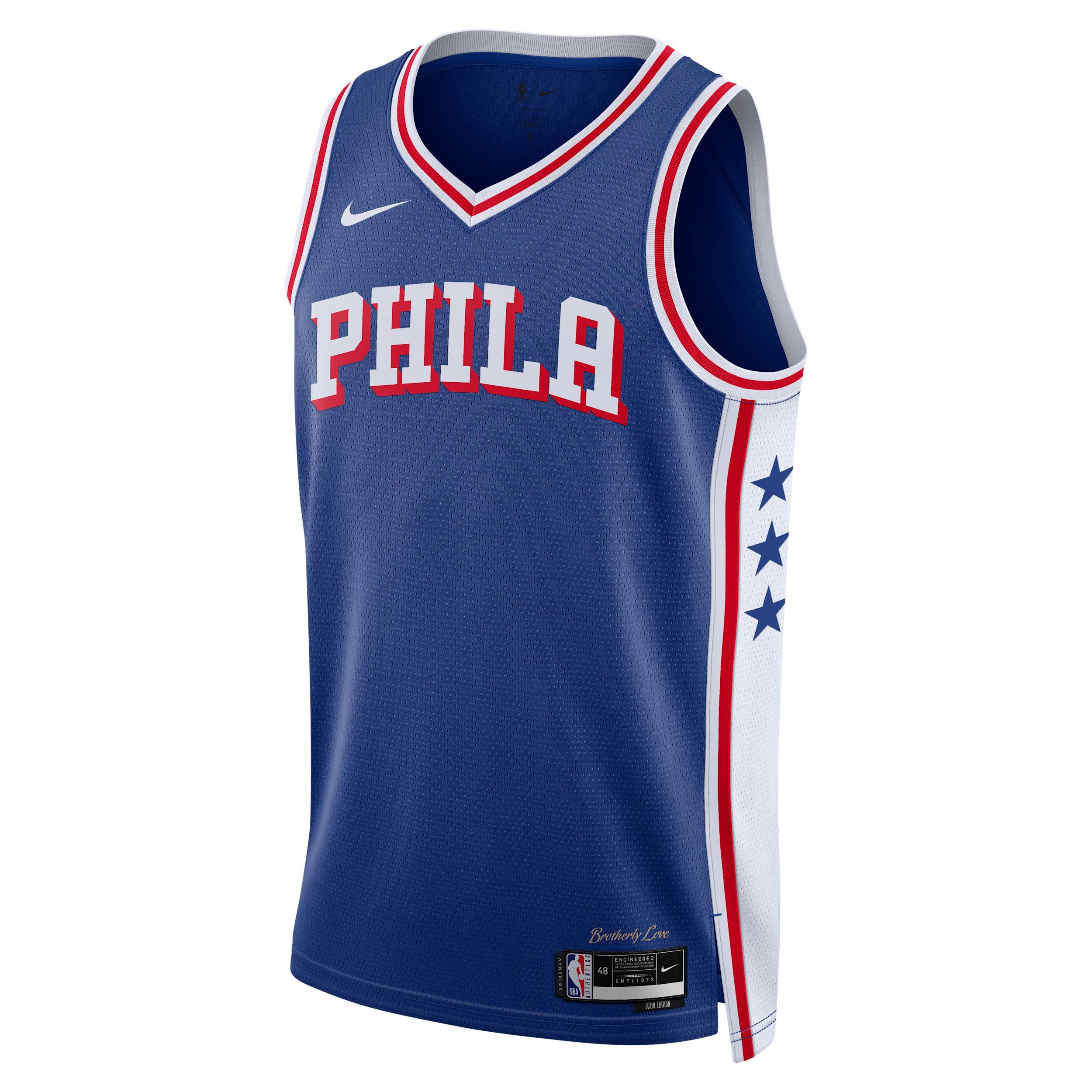 Tyrese Maxey Philadelphia 76ers Icon Edition Nike Mens Dri-FIT NBA Swingman Jersey | DX8620-403 Product Image