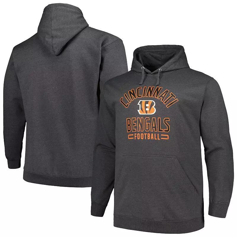 Men's Fanatics Heather Charcoal Cincinnati Bengals Big & Tall Pullover Hoodie,  Product Image