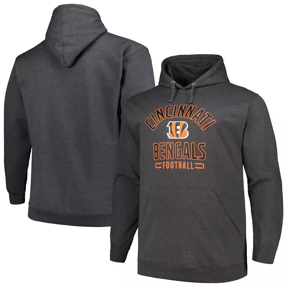 Men's Fanatics Heather Charcoal Cincinnati Bengals Big & Tall Pullover Hoodie,  Product Image