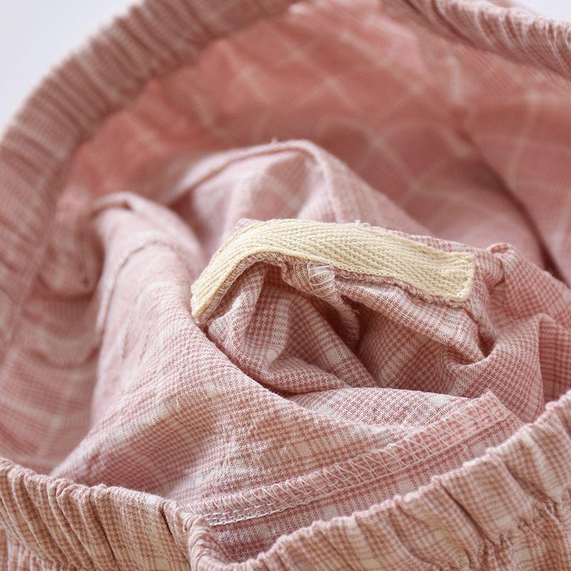 Couple Matching Drawstring Waist Plaid Lounge Shorts (Various Designs) Product Image