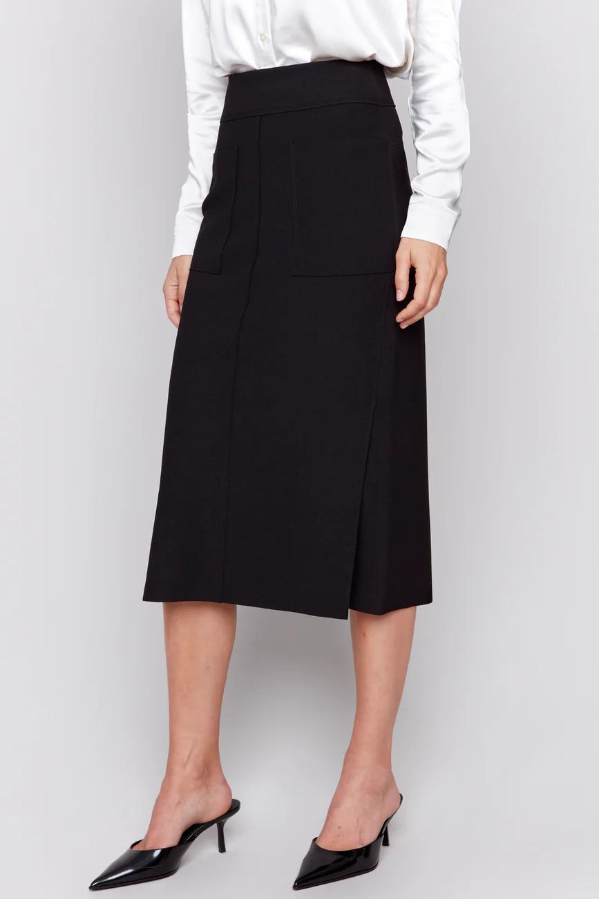 Gusty Crepe Skirt Front Patch Pocket Product Image