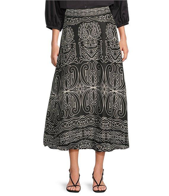 tyler boe Valentina Florentine Scroll Print A-Line Skirt Product Image