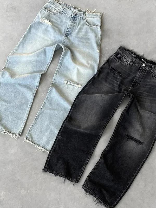 Washed Aged Boyfriend Jeans Product Image
