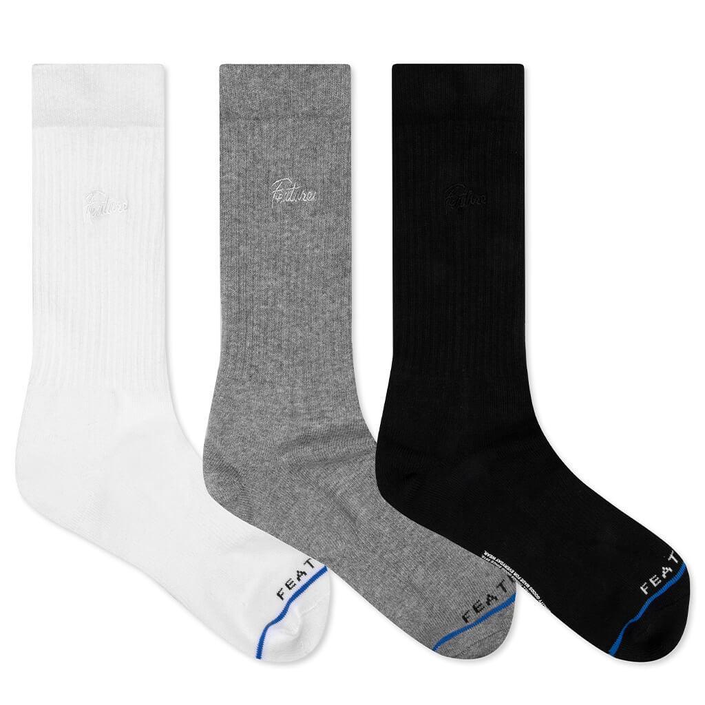 Tonal Script Crew Sock - Black Product Image