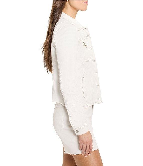 NIC + ZOE Denim Look Point Collar Long Sleeve Jacket Product Image