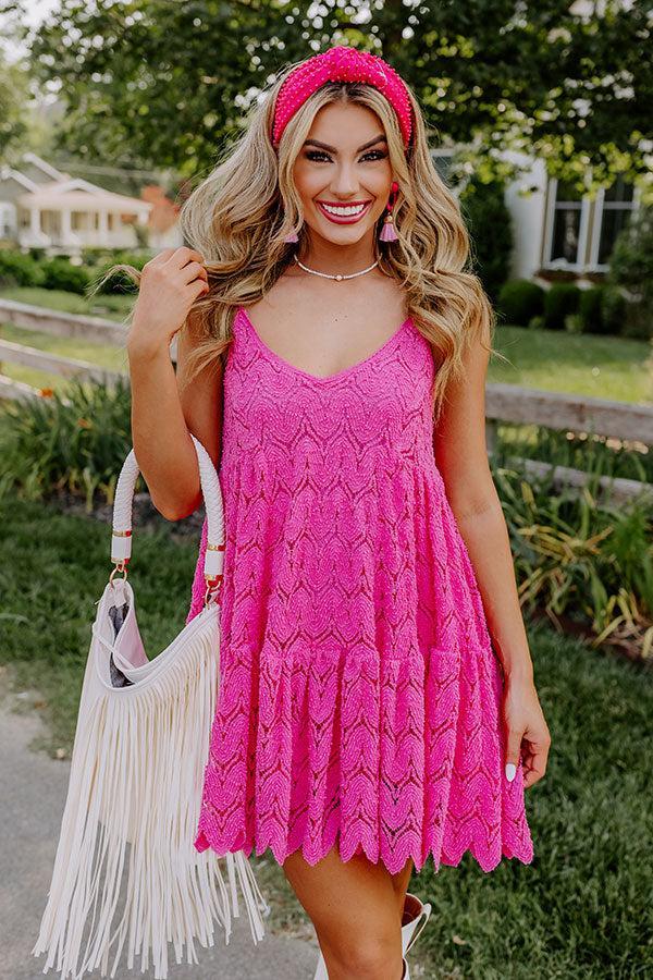 Cuteness On Repeat Lace Dress In Pink Product Image