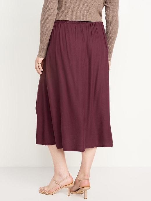 Smocked-Waist Midi Skirt Product Image