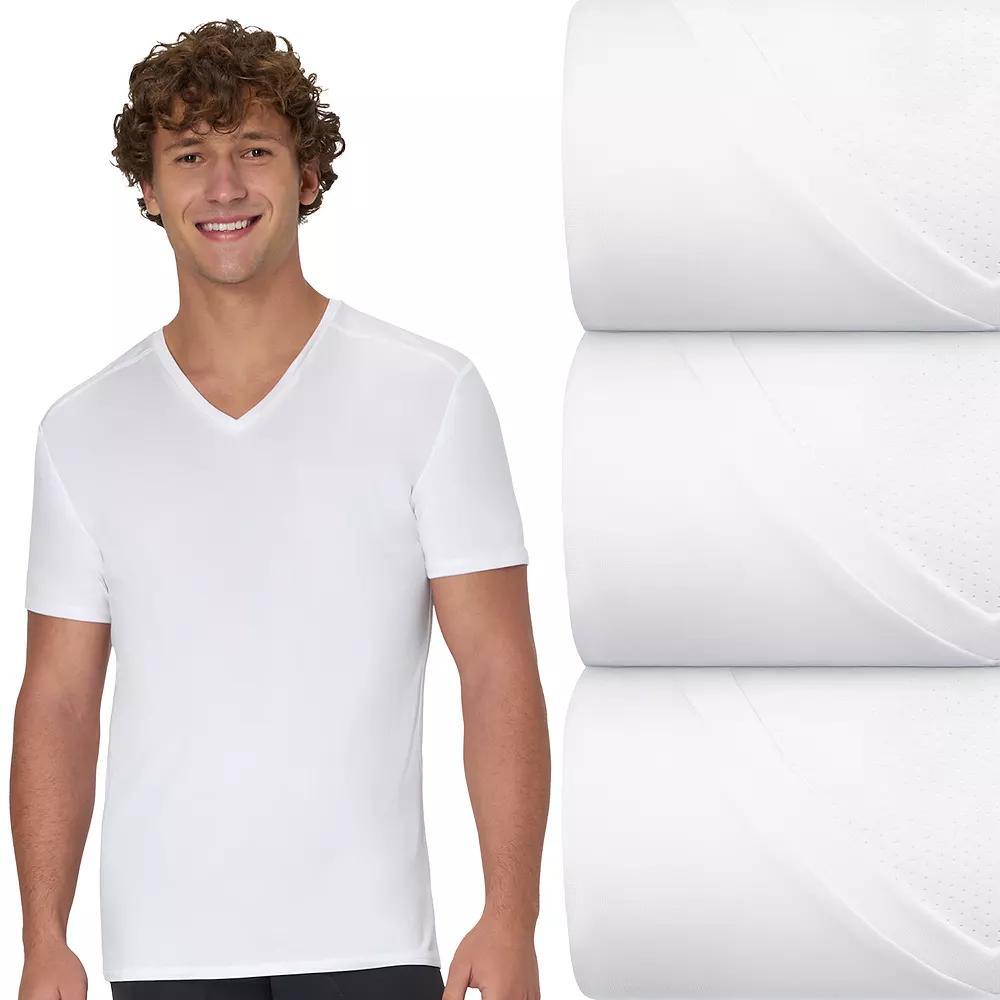 Men's Hanes® 3 Pack Moves Ultimate X Temp Breathable Mesh Back V-Neck T Shirt,  Product Image