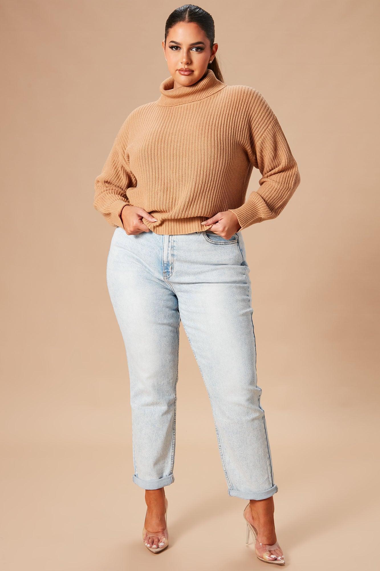 Roll With The Flow Turtleneck Sweater - Camel Product Image