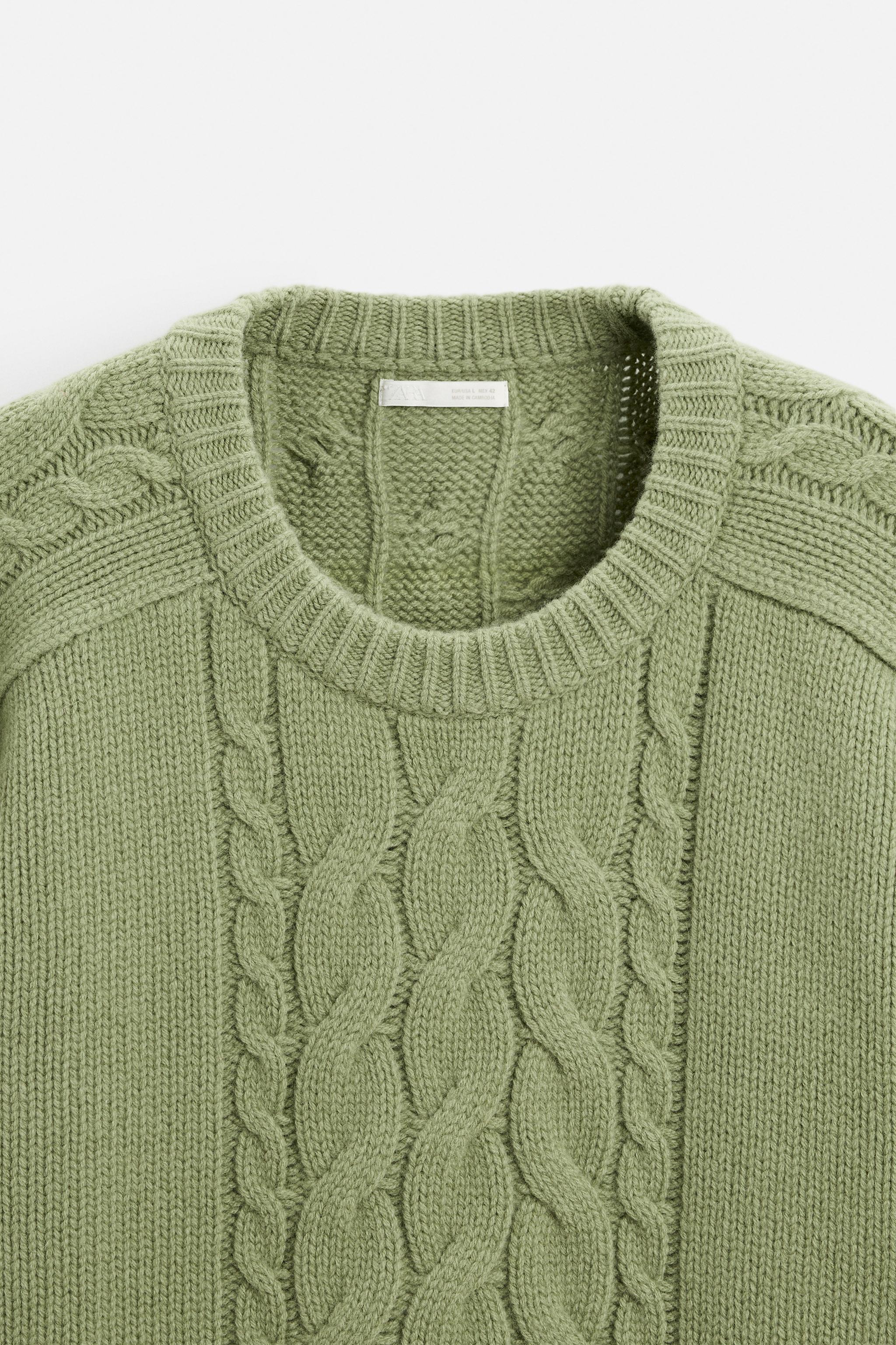 TEXTURED CABLE KNIT SWEATER Product Image