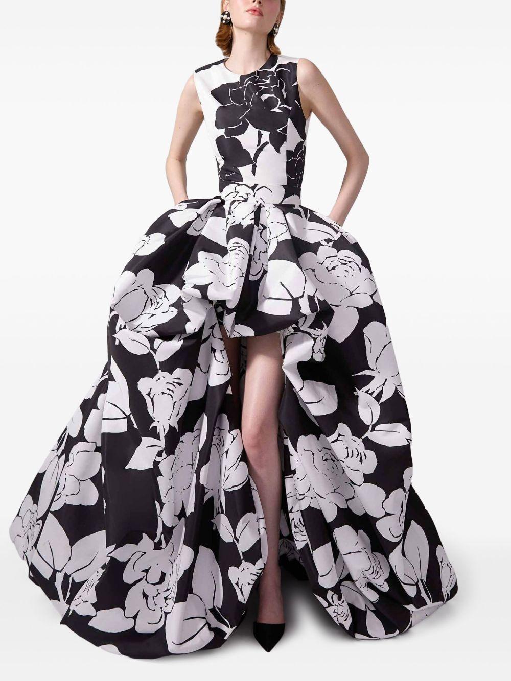 floral-print asymmetric gown Product Image