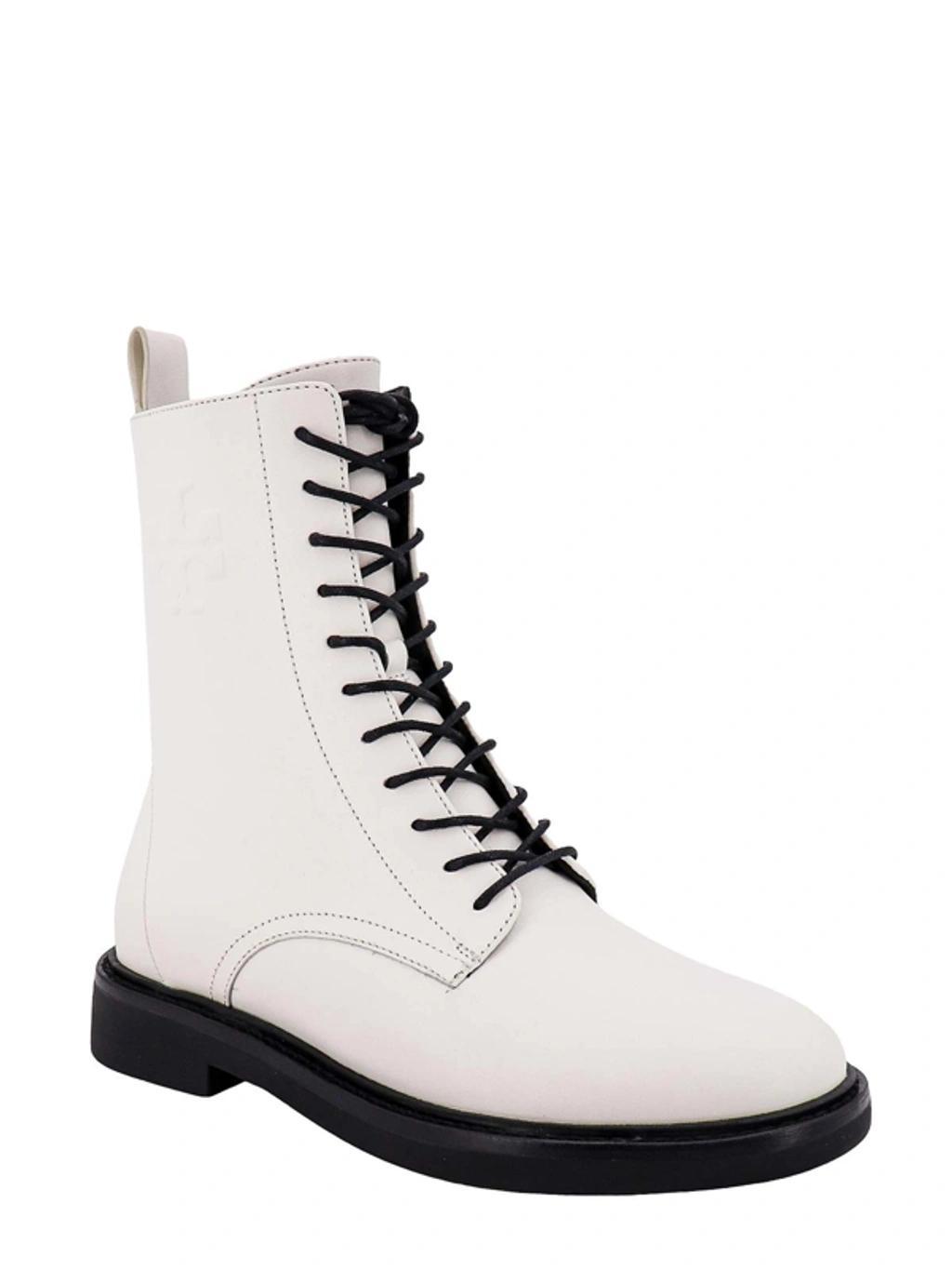 TORY BURCH Leather Ankle Boots In White Product Image