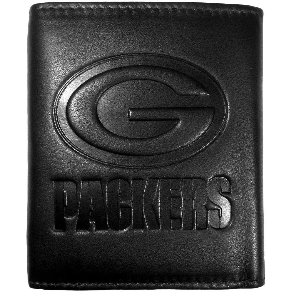 Mens Green Bay Packers Embossed Leather Tri-Fold Wallet Product Image