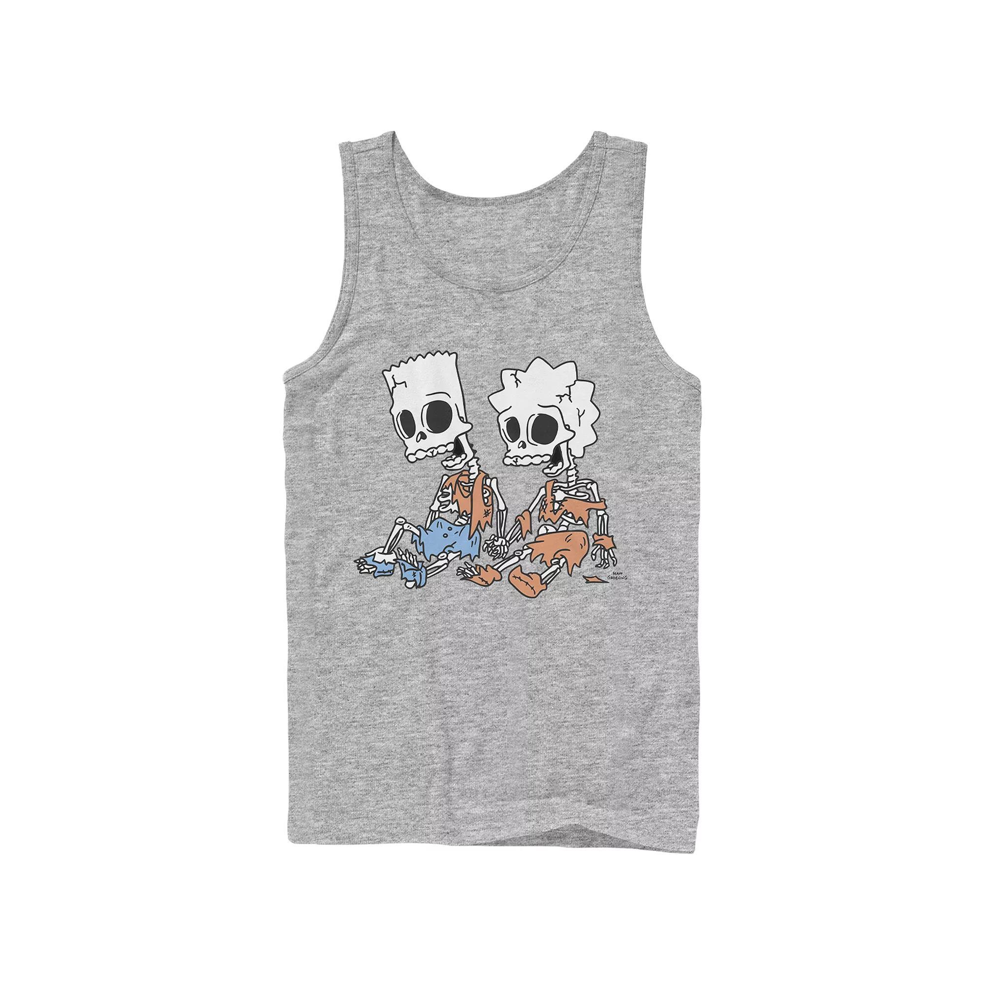 Men's The Simpsons Bart And Lisa Skeletons Graphic Tank Top,  Product Image