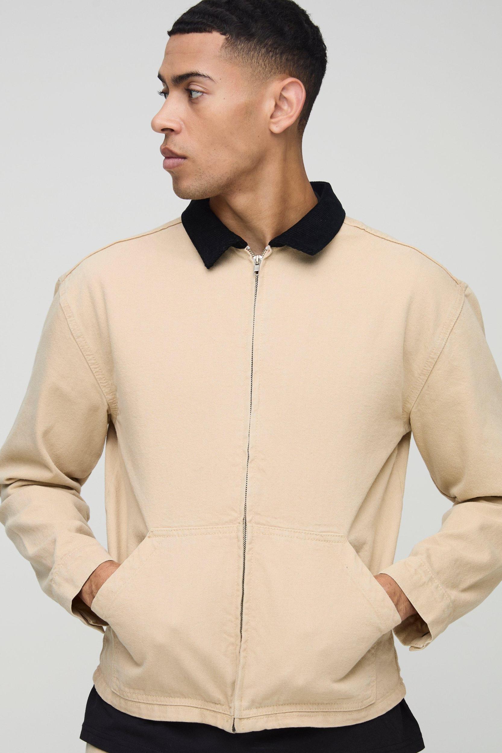 Regular Twill Jacket | boohooMAN USA Product Image