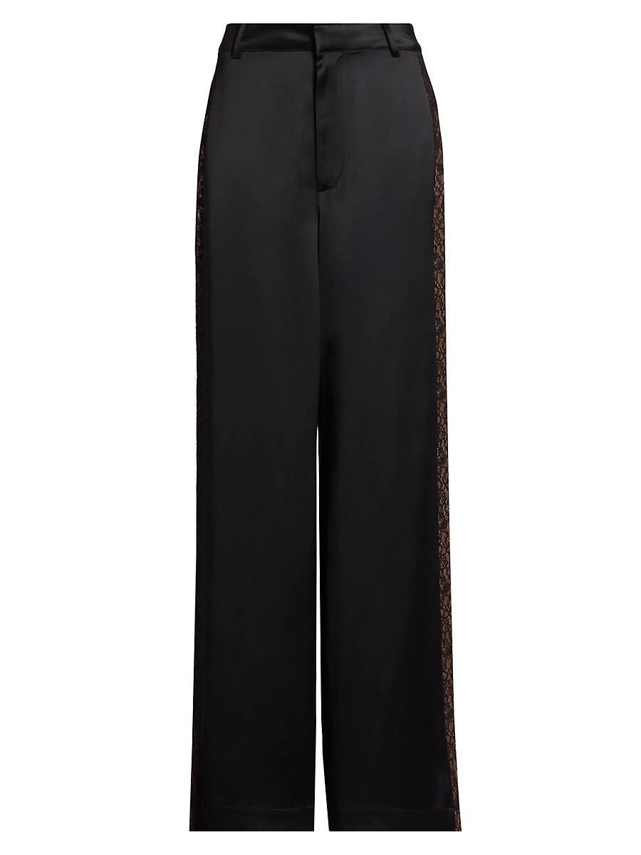 Womens Lorenza Lace-Trim Wide-Leg Pants Product Image