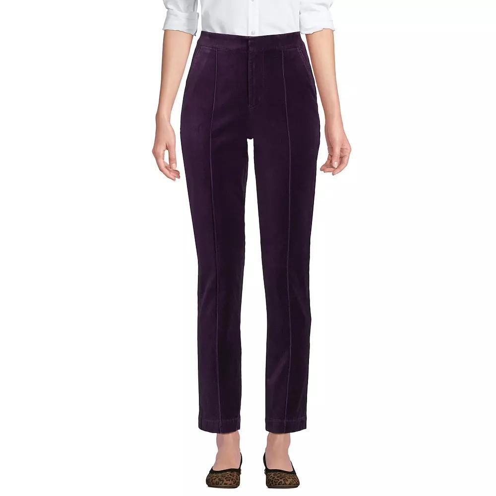 Women's Lands' End Velvet High Rise Pintuck Pencil Ankle Pants,  Product Image