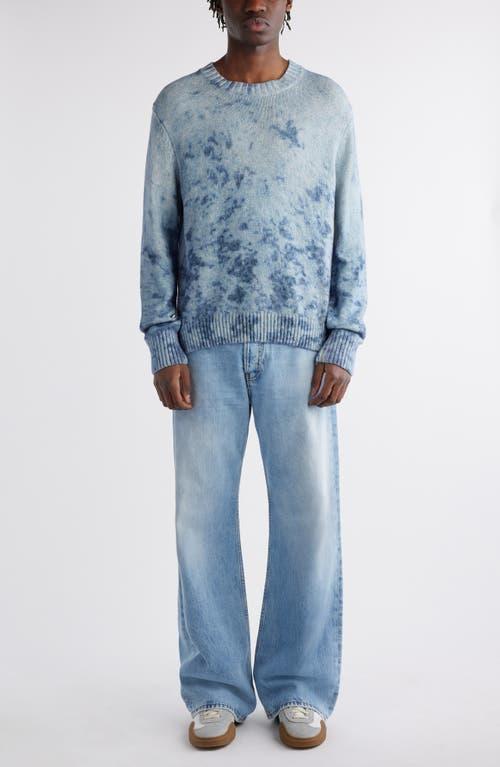 ACNE STUDIOS Bleached Cotton Sweater In Blue Product Image