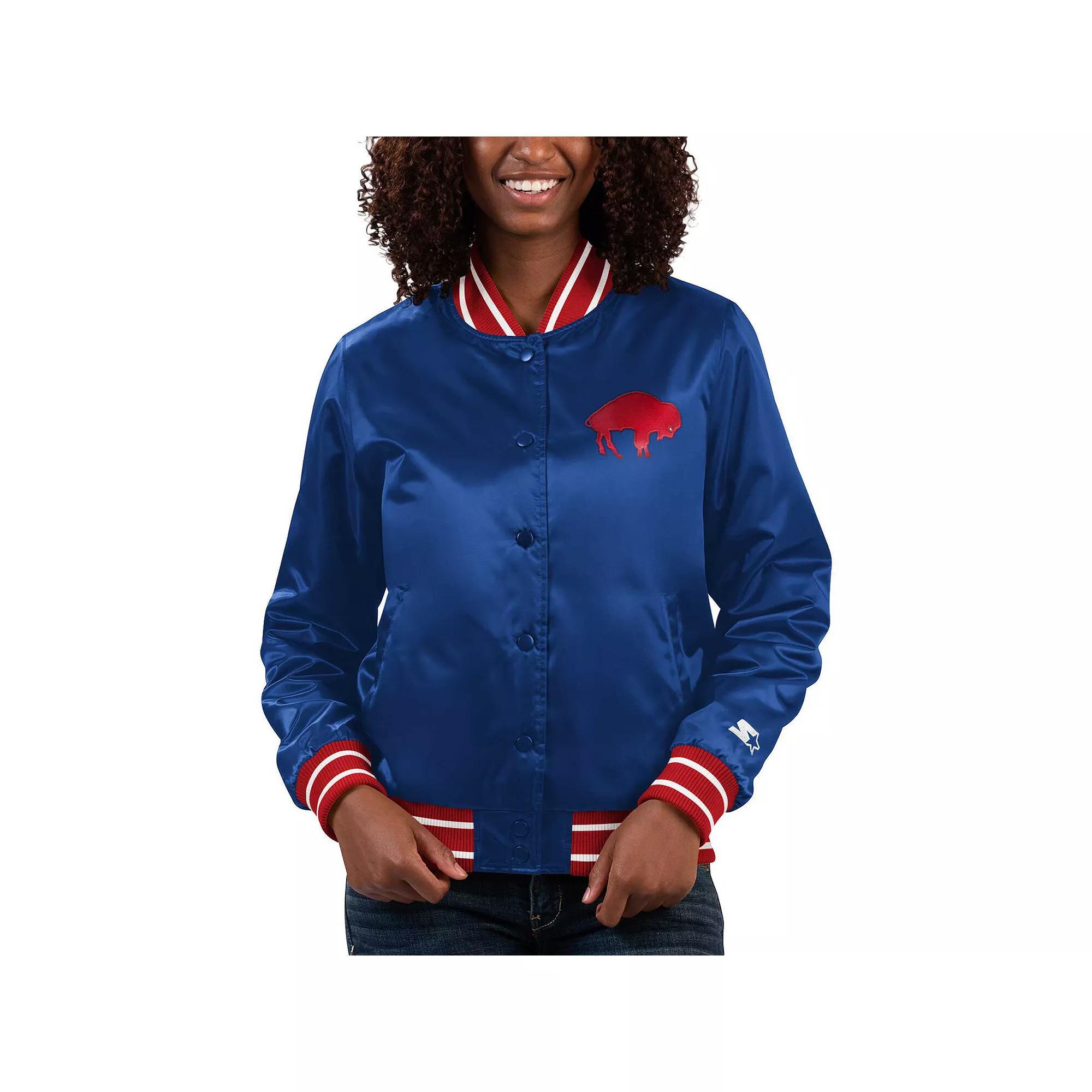 Women's Starter Royal Buffalo Bills Full Count Satin Full-Snap Varsity Jacket,  Product Image