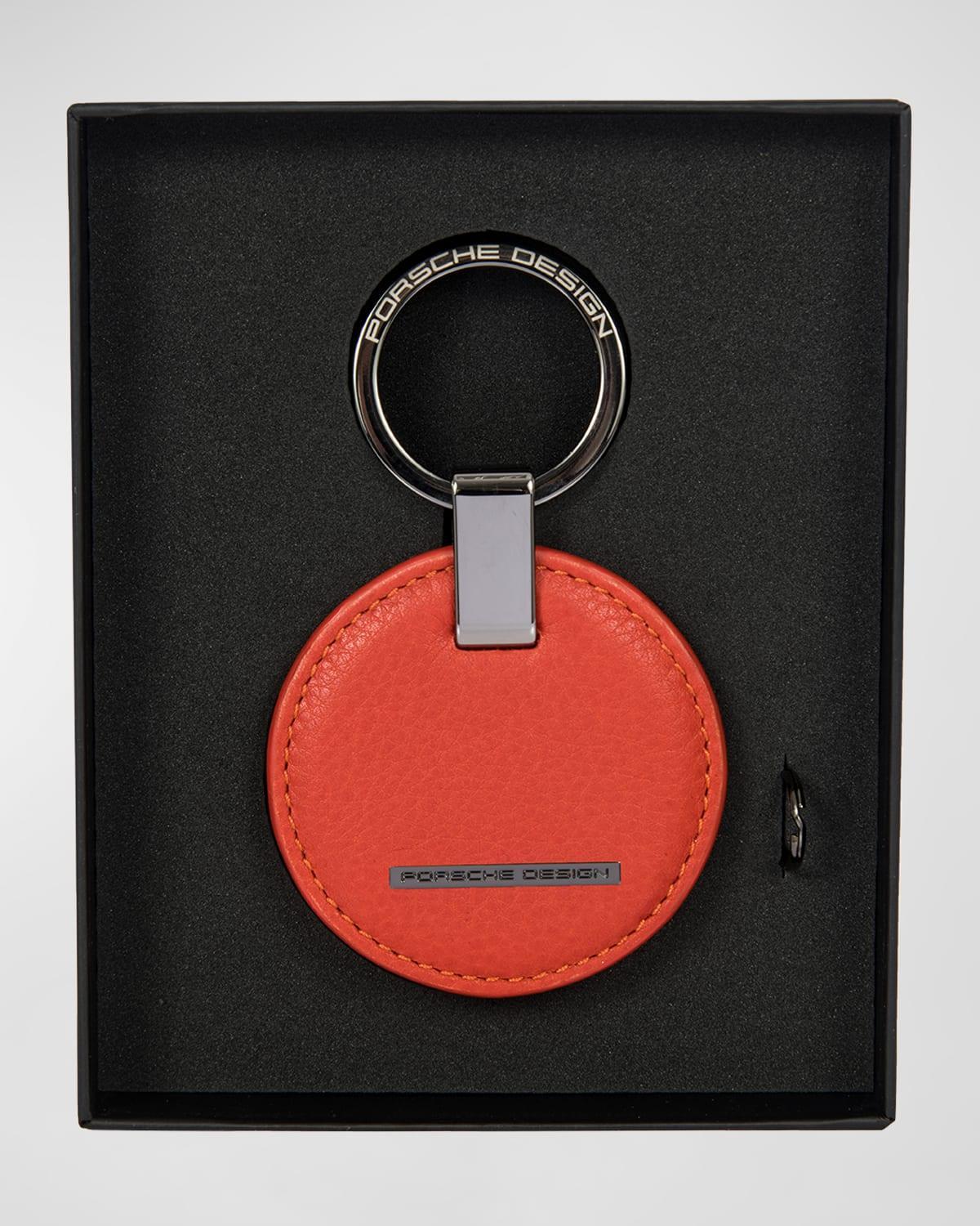 Men's Circle Leather Logo Keyring Product Image