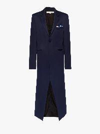 LONG COAT WITH SATIN HANDKERCHIEF in blue | JW Anderson US  Product Image