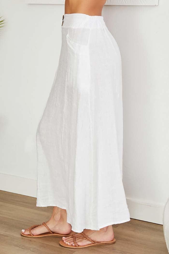 Front Pocket Linen Maxi Skirt Product Image