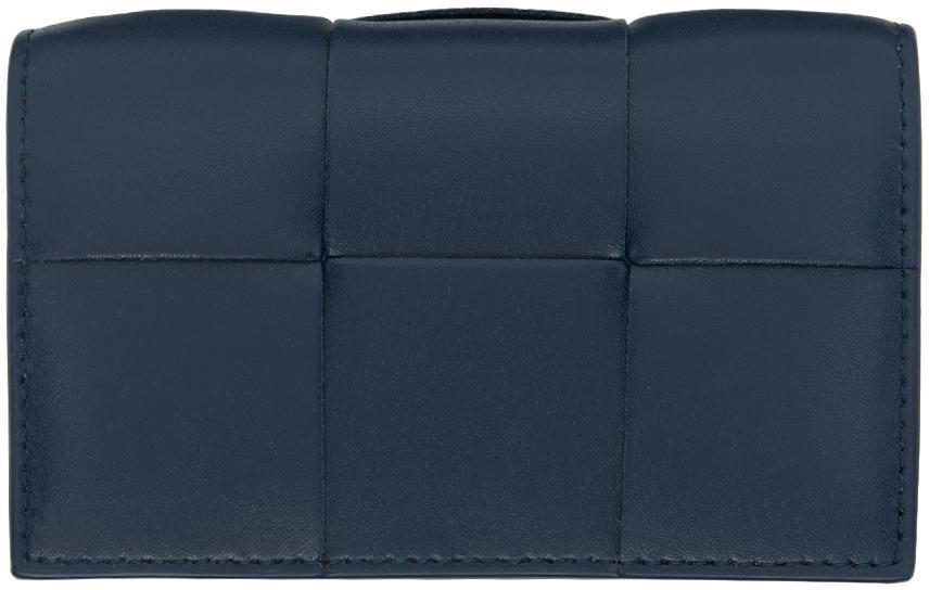 BOTTEGA VENETA Navy Cassette Business Card Holder In 3359 Deep Blue Product Image