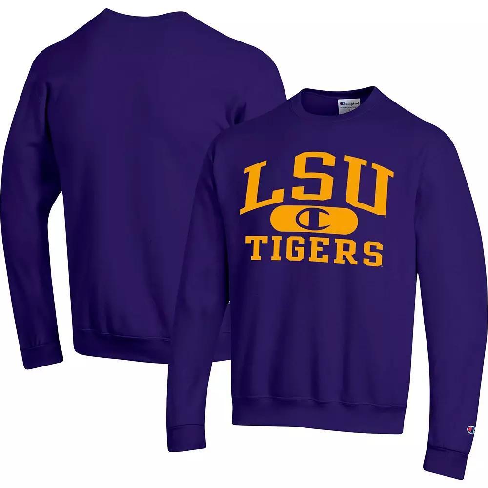 Men's Champion Purple LSU Tigers Arch Pill Sweatshirt, Size: Medium Product Image