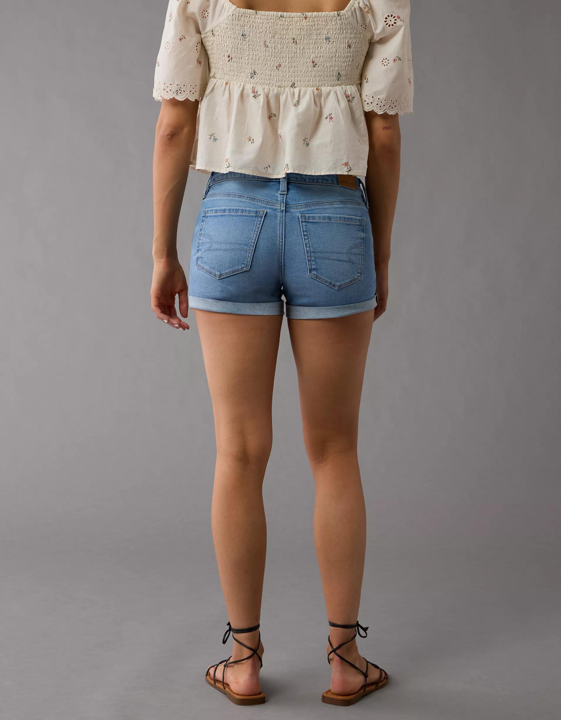 AE Next Level Super Low-Rise Denim Short Short Product Image