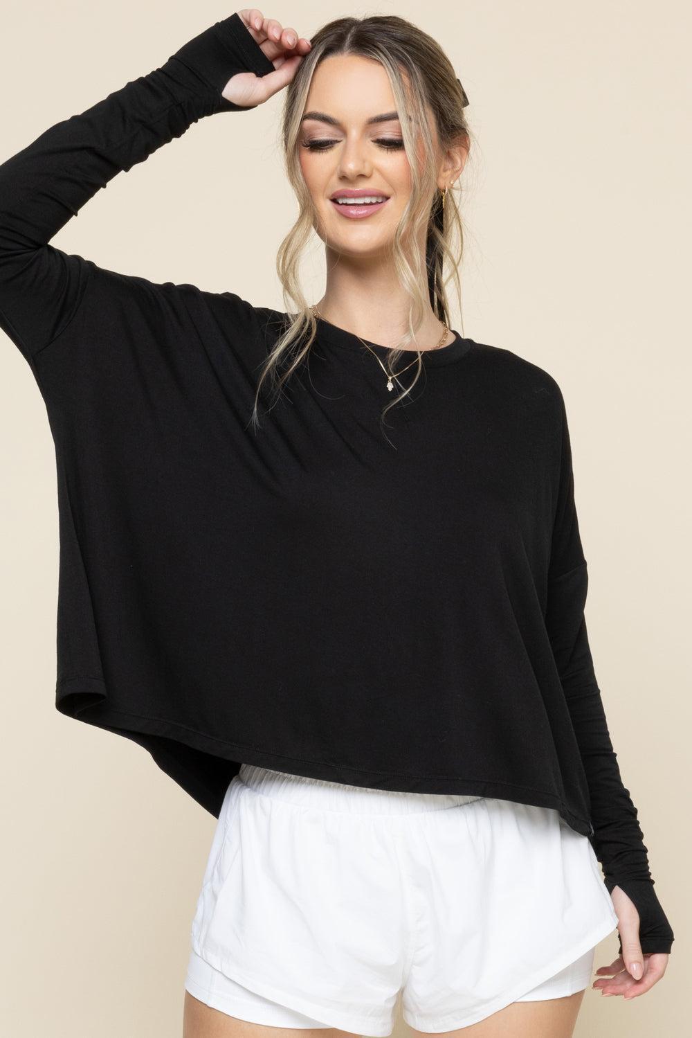 The Perfect Long Sleeve Top - Black Product Image