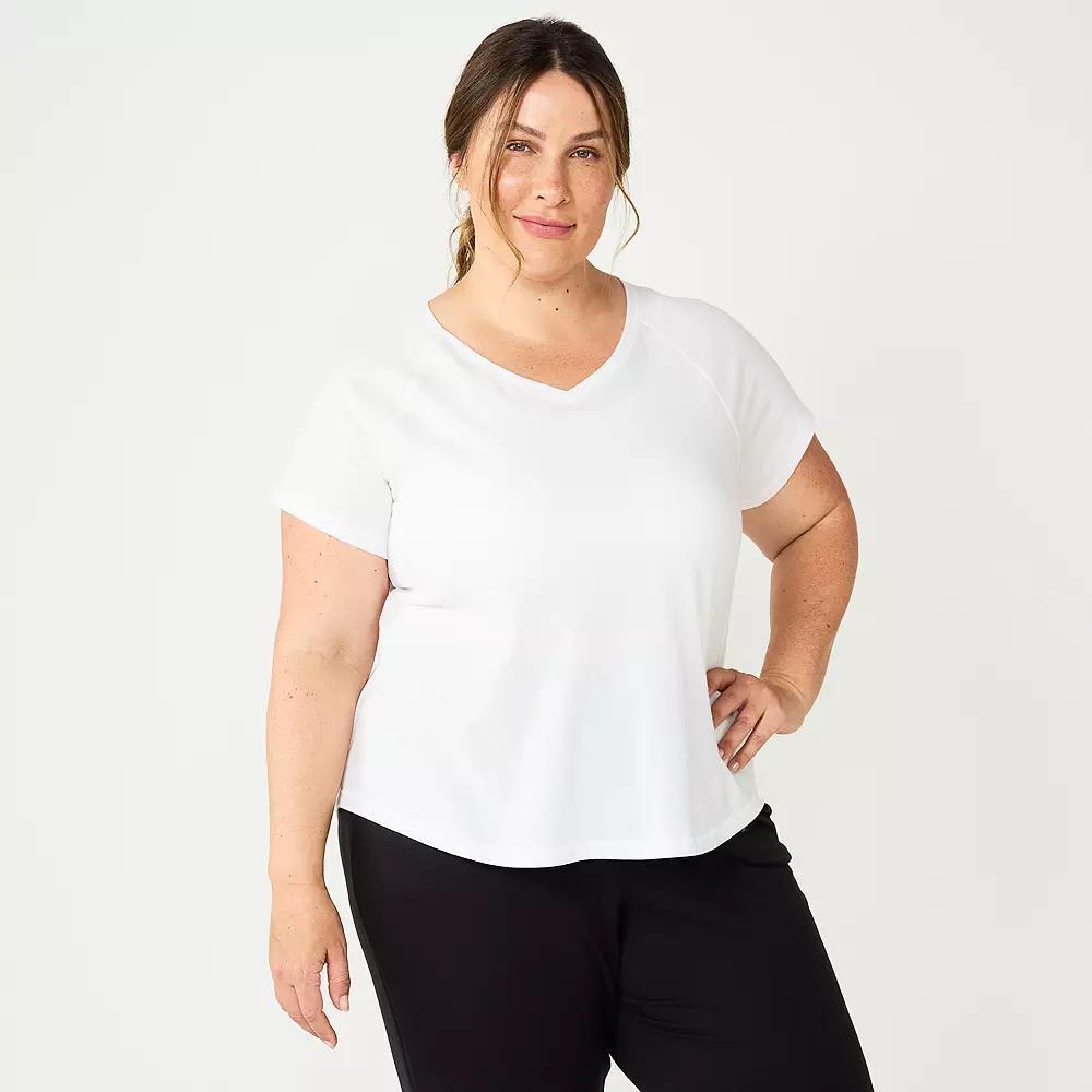 Plus Size Tek Gear® Core V-Neck Tee, Women's, Size: 2XL, Modern White Product Image