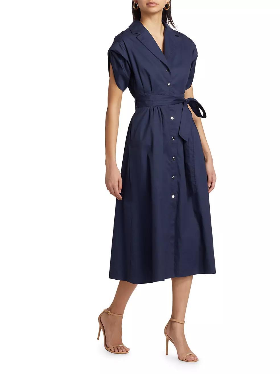 Avery Belted Cotton Midi-Dress Product Image