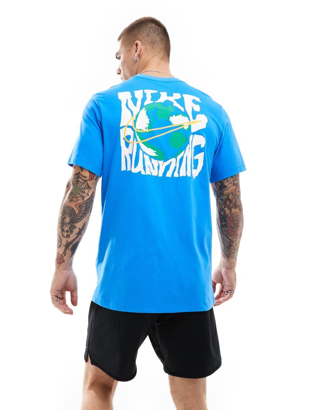 Nike Running Energy graphic t-shirt in blue Product Image