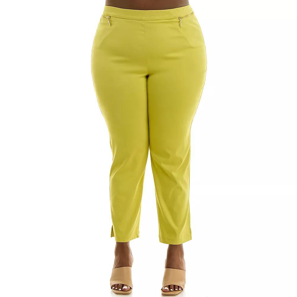 Plus Size Nina Leonard Ankle Length Millennium Pants, Women's, Size: 1XL, Red Product Image