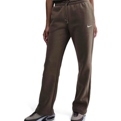 Nike Womens Nike NSW Phoenix Fleece Mid Rise OH Pant - Womens Fauna Brown/Sail Product Image