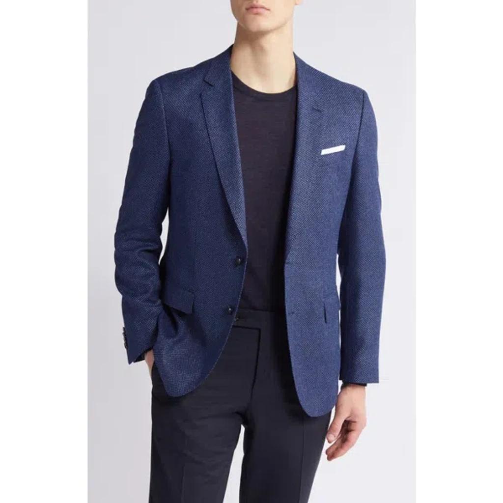 HUGO BOSS Boss Hutson Textured Sport Coat In Navy Product Image