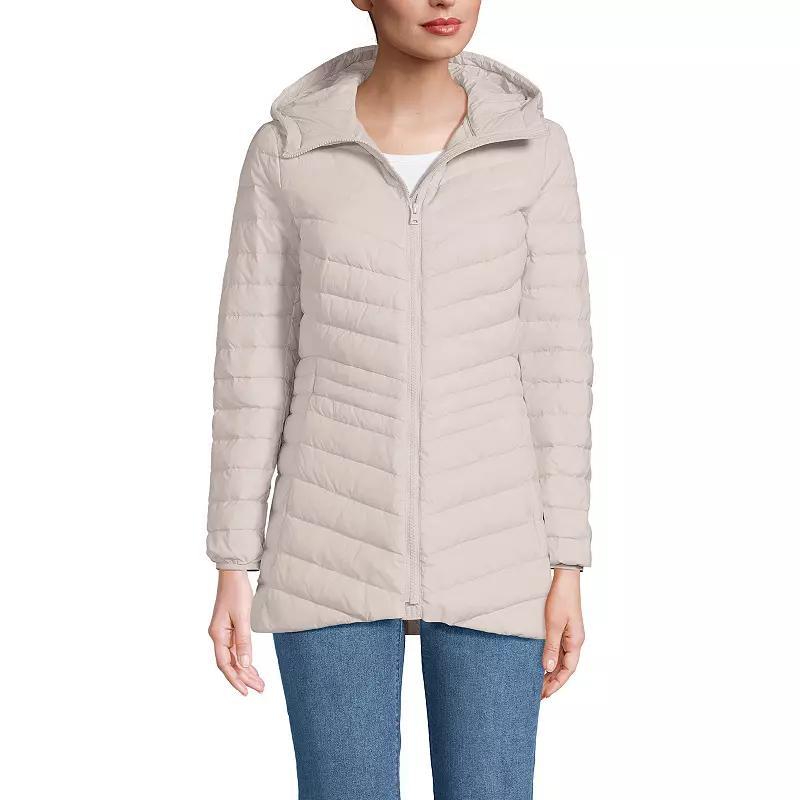 Petite Lands End Wanderweight Ultralight Hooded Packable Down Jacket, Womens Product Image