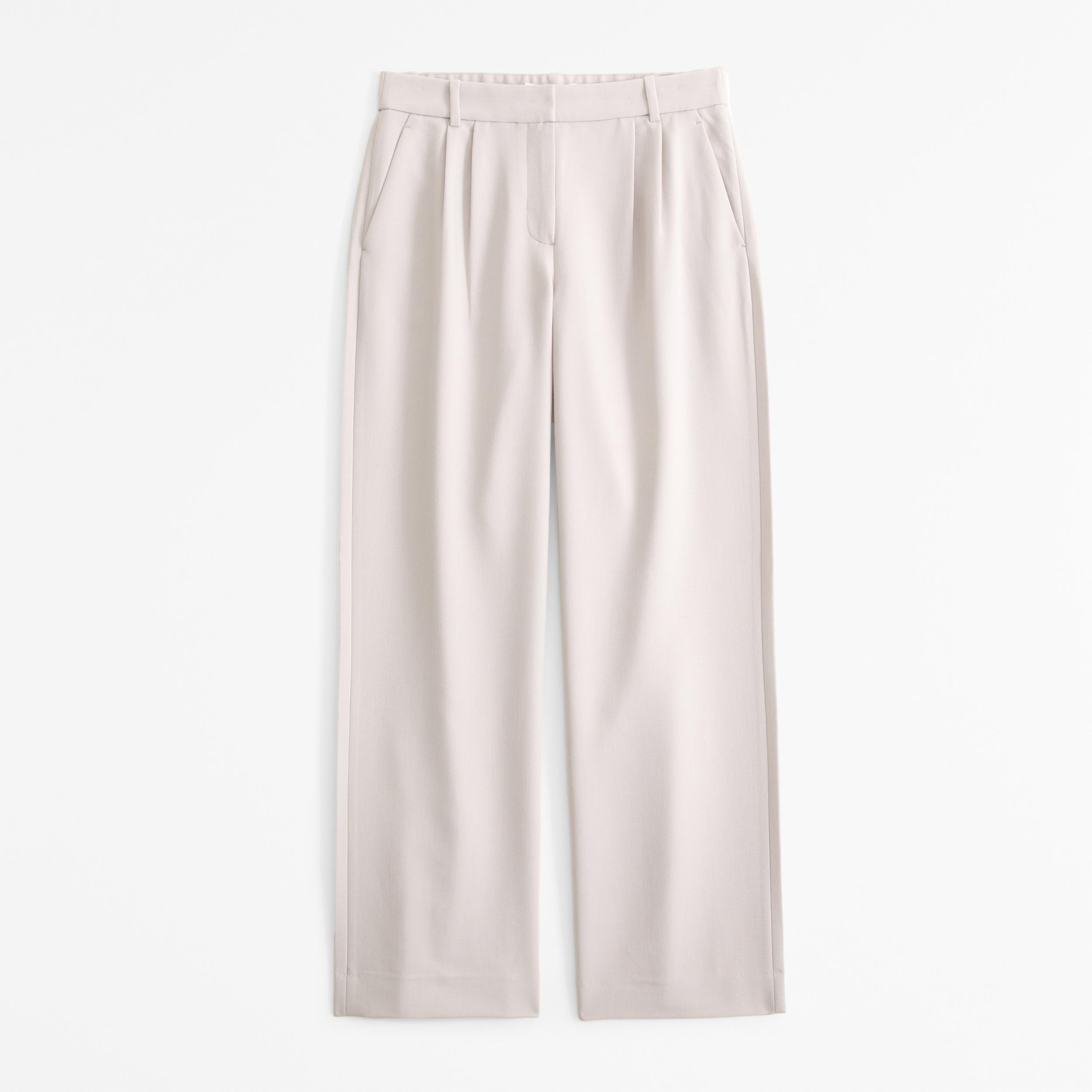 Curve Love A&F Sloane Low Rise Tailored Wide Leg Pant Product Image