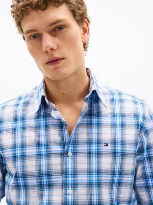 Regular Fit Plaid Stretch Poplin Shirt Product Image