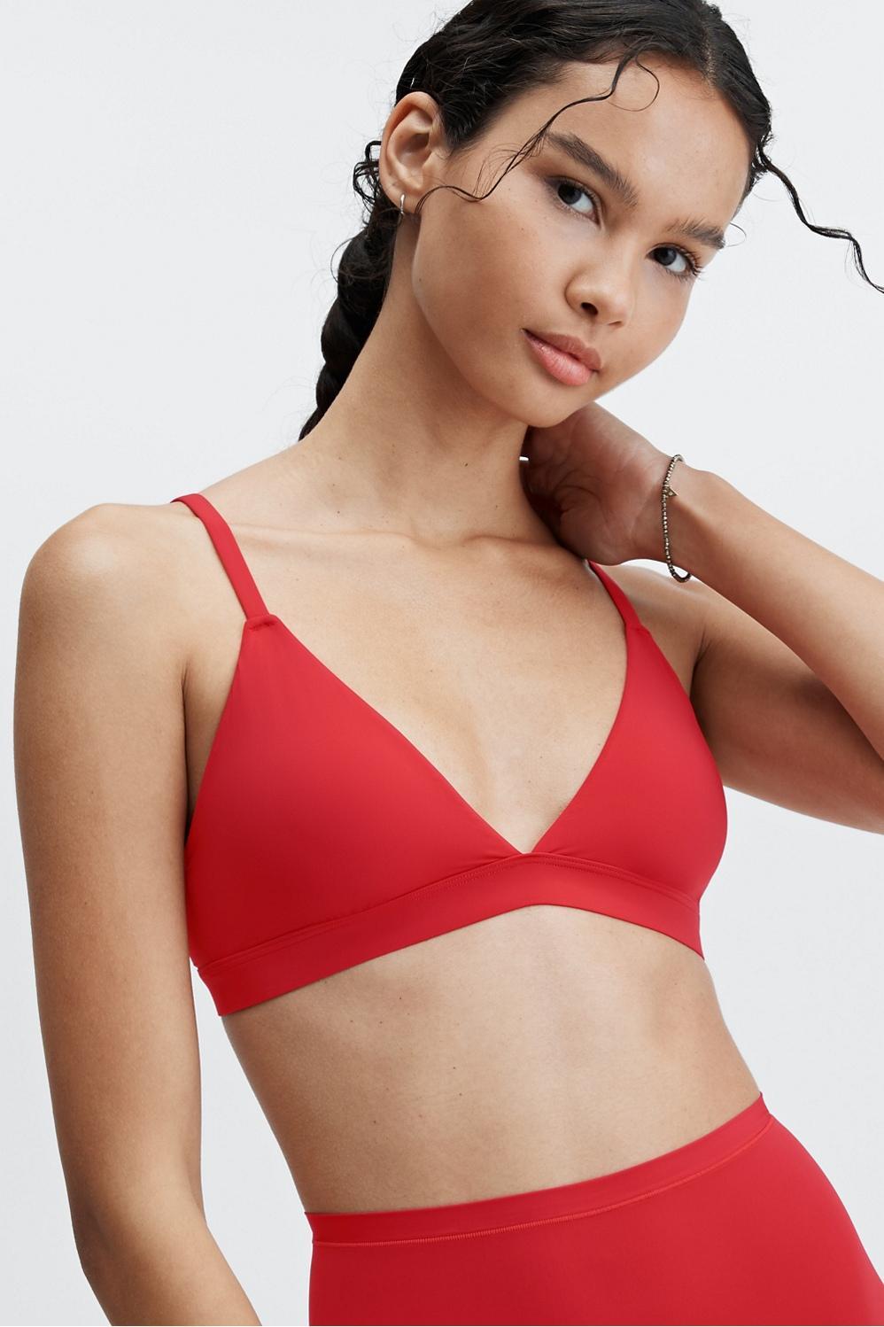 Fabletics Fine Touch Triangle Bralette Womens red Size XXL Product Image