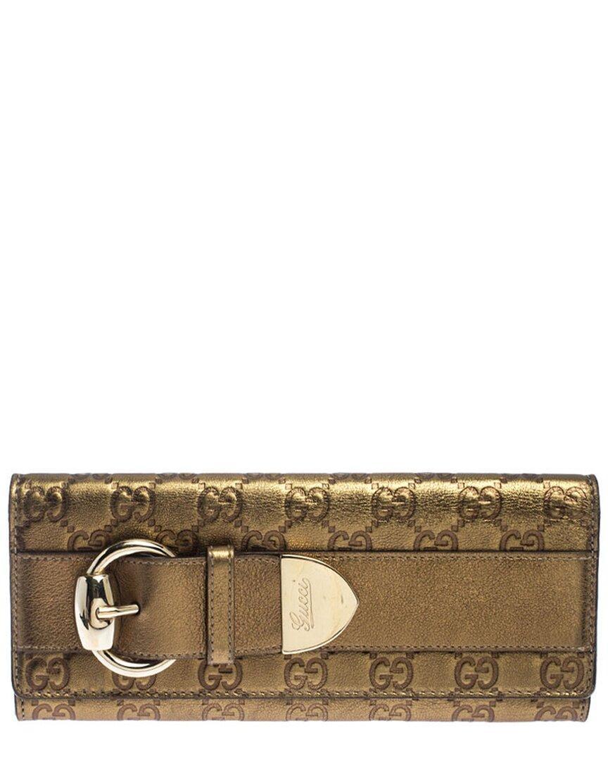 GUCCI Gold Ssima Leather Continental Wallet (authentic ) Product Image