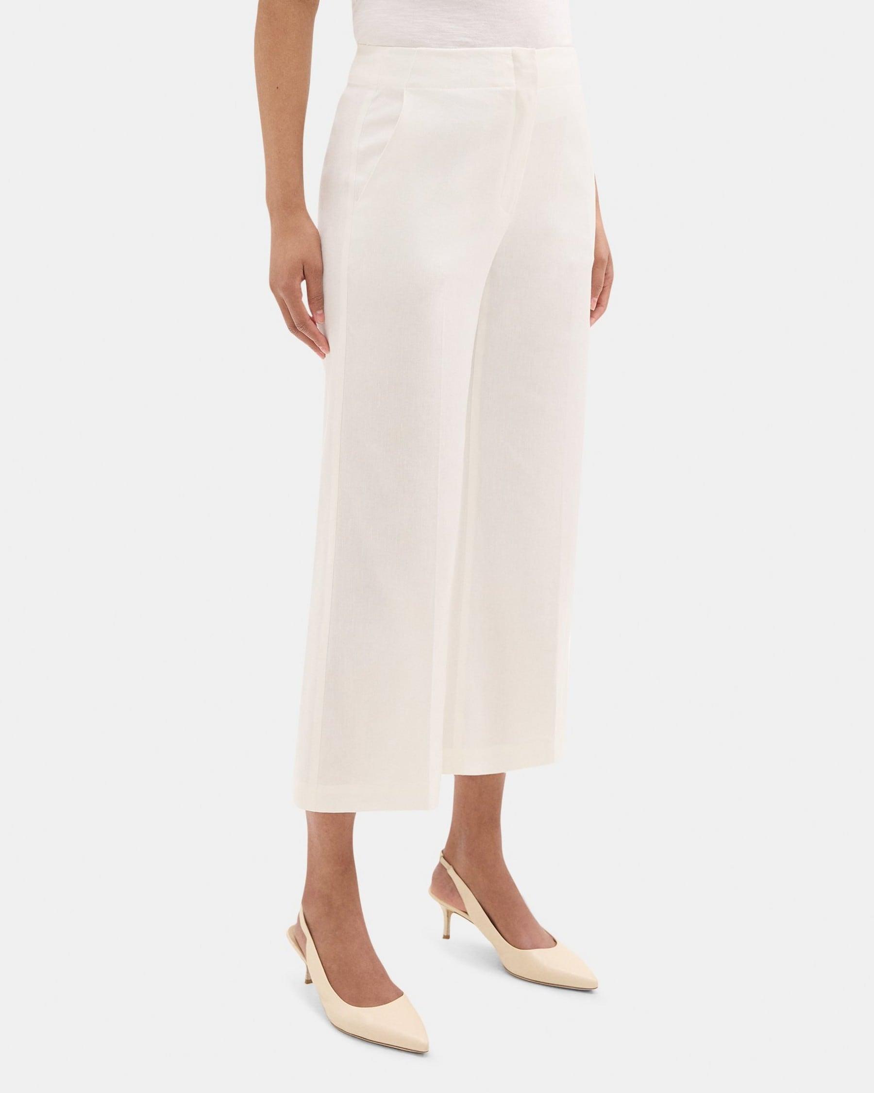 Wide-Leg Pant in Stretch Linen-Blend Product Image