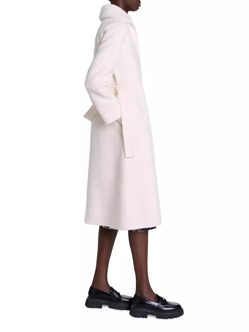 Wool Coat with Removable Collar Product Image